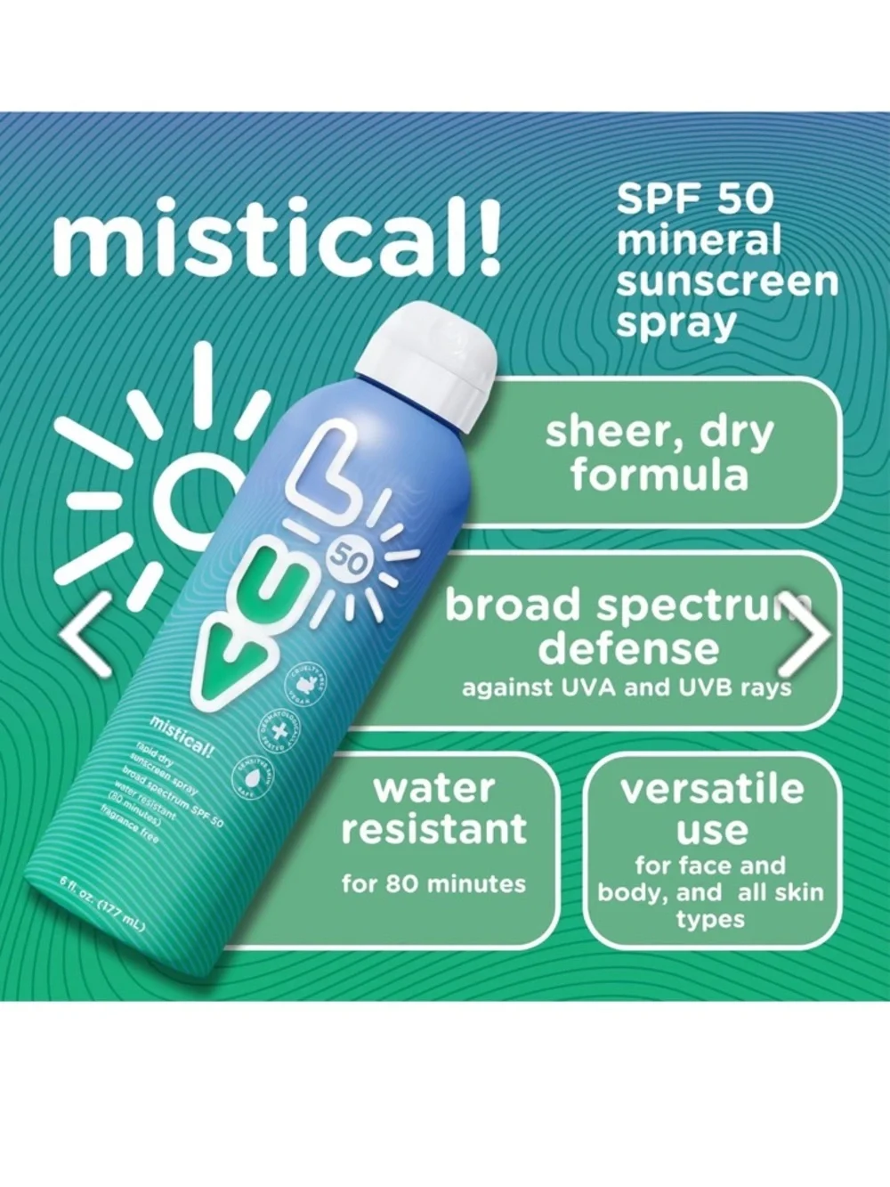 LUV Mistical SPF 50 Broad Spectrum Sunscreen Spray - 6fl oz